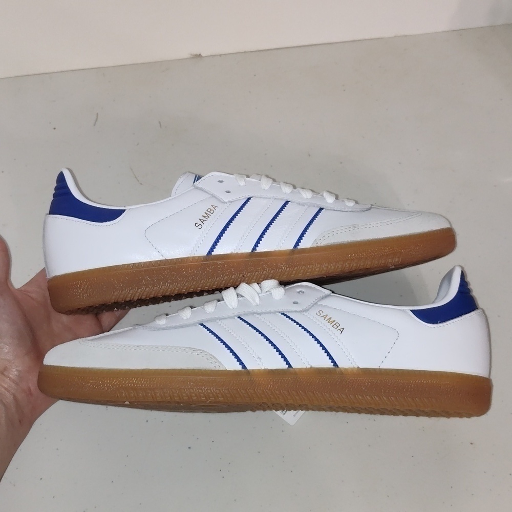 Adidas Samba Original Sneakers White Lucid Blue Size men's 11.5 - Picture 7 of 12